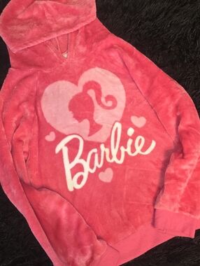 Hot Pink Barbie Mattel polyester fleece hoodie for girls size 16